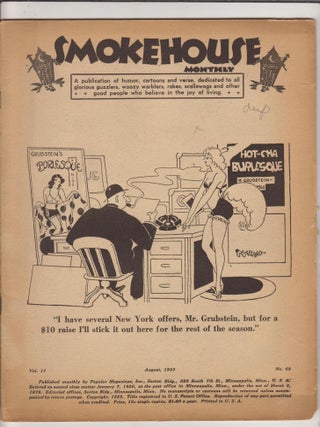 Item #CORV-BBC-0K96100 Smokehouse Monthly (Aug 1933, Vol. 11, # 68). Inc Popular Magazines